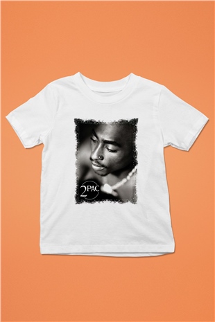 Tupac Shakur Baskılı Beyaz Unisex Çocuk Tişört