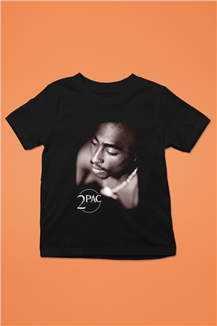 Tupac Shakur Baskılı Siyah Unisex Çocuk Tişört