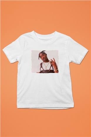 Tupac Shakur Beyaz Unisex Çocuk Tişört