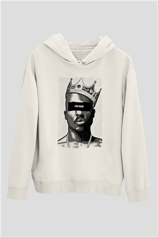 Tupac Shakur Beyaz Unisex Kapüşonlu Sweatshirt