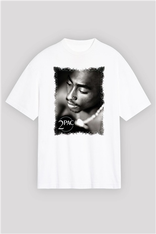 Tupac Shakur Beyaz Unisex Oversize Tişört T-Shirt