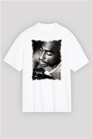 Tupac Shakur Beyaz Unisex Oversize Tişört T-Shirt
