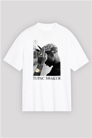 Tupac Shakur Beyaz Unisex Oversize Tişört T-Shirt
