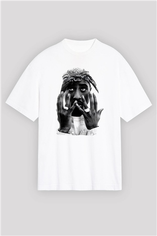 Tupac Shakur Beyaz Unisex Oversize Tişört T-Shirt