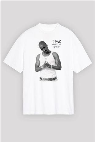 Tupac Shakur Beyaz Unisex Oversize Tişört T-Shirt