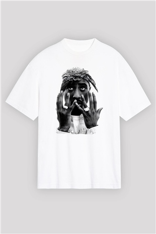 Tupac Shakur Beyaz Unisex Oversize Tişört T-Shirt