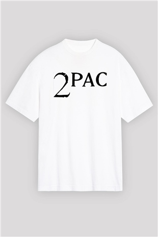 Tupac Shakur Beyaz Unisex Oversize Tişört T-Shirt