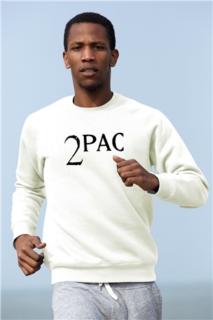 Tupac Shakur Beyaz Unisex Sweatshirt