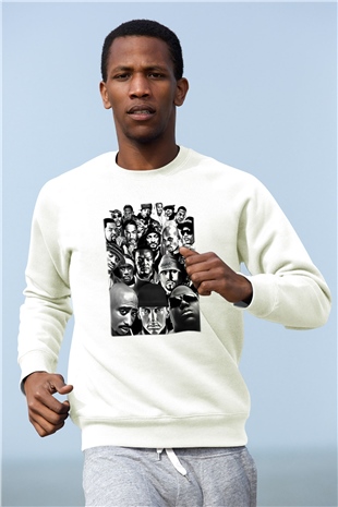 Tupac Shakur Beyaz Unisex Sweatshirt