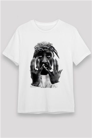 Tupac Shakur Beyaz Unisex Tişört T-Shirt - TişörtFabrikası