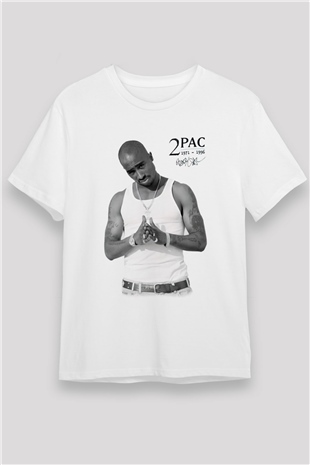 Tupac Shakur Beyaz Unisex Tişört T-Shirt - TişörtFabrikası