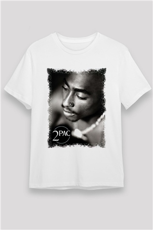 Tupac Shakur Beyaz Unisex Tişört T-Shirt - TişörtFabrikası