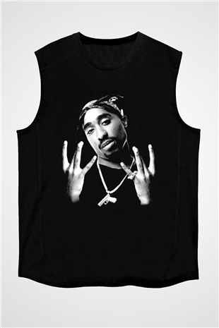 Tupac Shakur Siyah Unisex Kolsuz Tişört