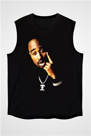 Tupac Shakur Siyah Unisex Kolsuz Tişört