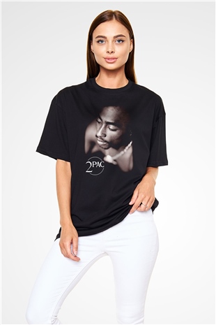 Tupac Shakur Siyah Unisex Oversize Tişört T-Shirt