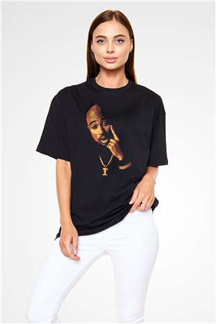 Tupac Shakur Siyah Unisex Oversize Tişört T-Shirt