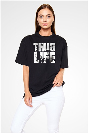Tupac Shakur Siyah Unisex Oversize Tişört T-Shirt