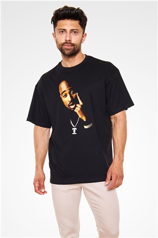 Tupac Shakur Siyah Unisex Oversize Tişört T-Shirt