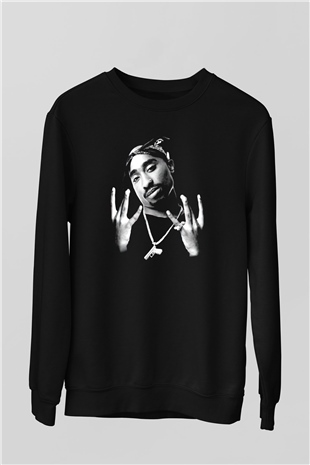 Tupac Shakur Siyah Unisex Sweatshirt