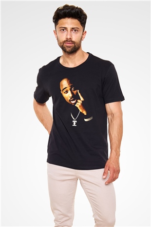Tupac Shakur Siyah Unisex Tişört T-Shirt - TişörtFabrikası