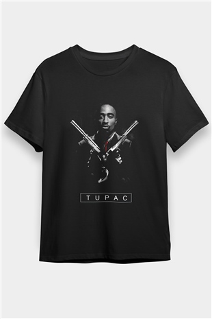Tupac Shakur Siyah Unisex Tişört T-Shirt - TişörtFabrikası