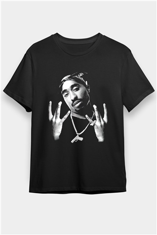 Tupac Shakur Siyah Unisex Tişört T-Shirt - TişörtFabrikası
