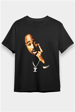 Tupac Shakur Siyah Unisex Tişört T-Shirt - TişörtFabrikası