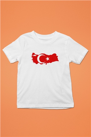 Türkiye Baskılı Beyaz Unisex Çocuk Tişört