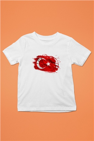 Türkiye Baskılı Beyaz Unisex Çocuk Tişört