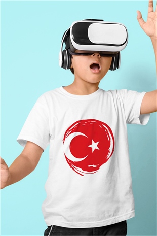 Türkiye Baskılı Beyaz Unisex Çocuk Tişört