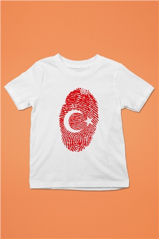 Türkiye Baskılı Beyaz Unisex Çocuk Tişört