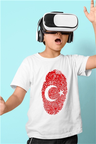 Türkiye Baskılı Beyaz Unisex Çocuk Tişört