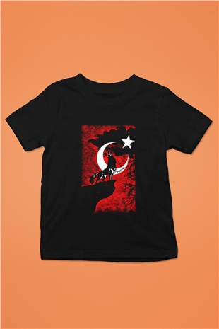 Türkiye Baskılı Siyah Unisex Çocuk Tişört