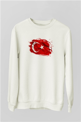 Türkiye Beyaz Unisex Sweatshirt