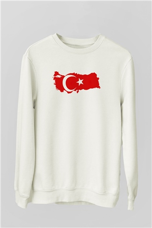 Türkiye Beyaz Unisex Sweatshirt
