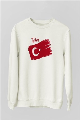 Türkiye Beyaz Unisex Sweatshirt