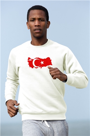 Türkiye Beyaz Unisex Sweatshirt
