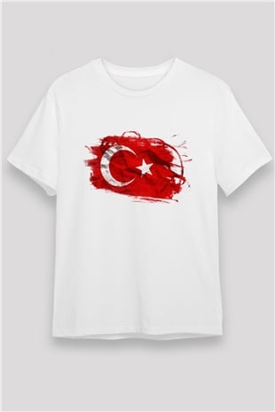 Türkiye Beyaz Unisex Tişört T-Shirt - TişörtFabrikası