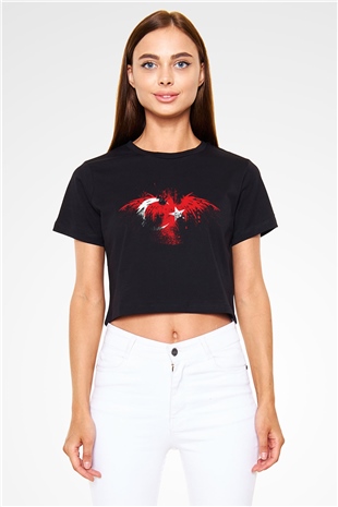 Türkiye Siyah Crop Top Tişört