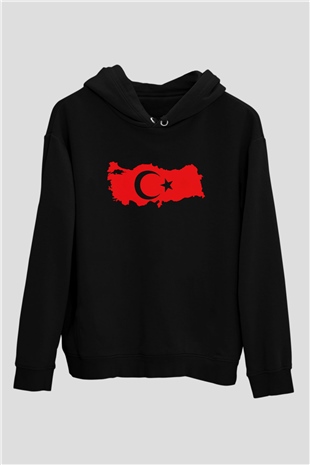 Türkiye Siyah Unisex Hoodie