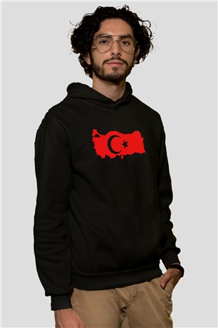 Türkiye Siyah Unisex Hoodie