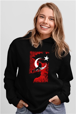 Türkiye Siyah Unisex Hoodie