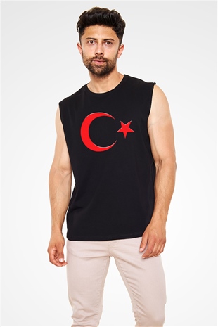Türkiye Siyah Unisex Kolsuz Tişört