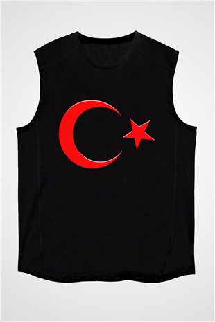 Türkiye Siyah Unisex Kolsuz Tişört