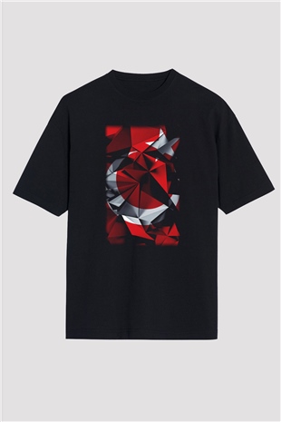 Türkiye Siyah Unisex Oversize Tişört T-Shirt