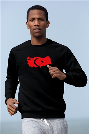 Türkiye Siyah Unisex Sweatshirt