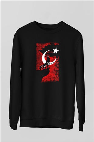 Türkiye Siyah Unisex Sweatshirt