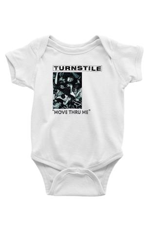 Turnstile Baskılı Beyaz Unisex Bebek Body - Zıbın