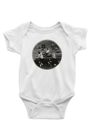 Turnstile Baskılı Beyaz Unisex Bebek Body - Zıbın