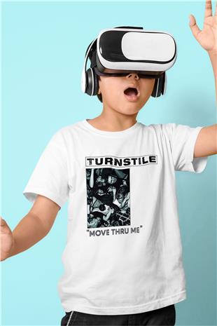 Turnstile Baskılı Beyaz Unisex Beyaz Çocuk Tişört - Tshirt